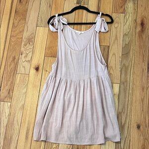 Love Tree Blush Sleeveless Blouse with Bow Straps